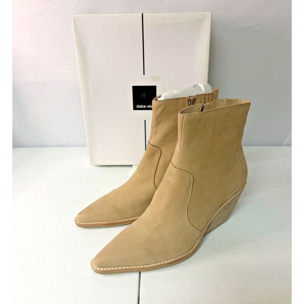 Dolce Vita Volli Suede Pointed Toe Bootie in Dune Nubuck Women’s Size 10 New